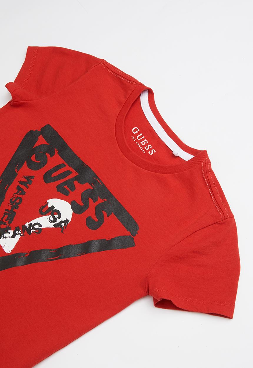 GUESS - Short sleeve guess plastisol tee - red 
