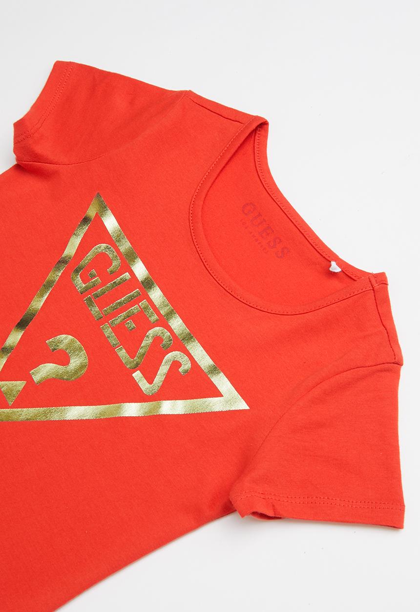 GUESS - Short sleeve holo tri tee - red