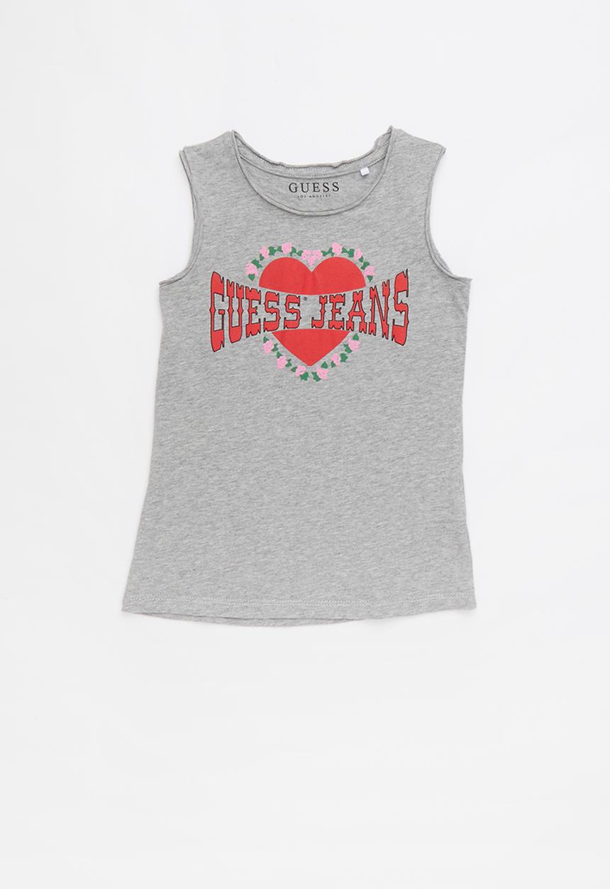 GUESS - Short sleeve muscle body heart tee - grey