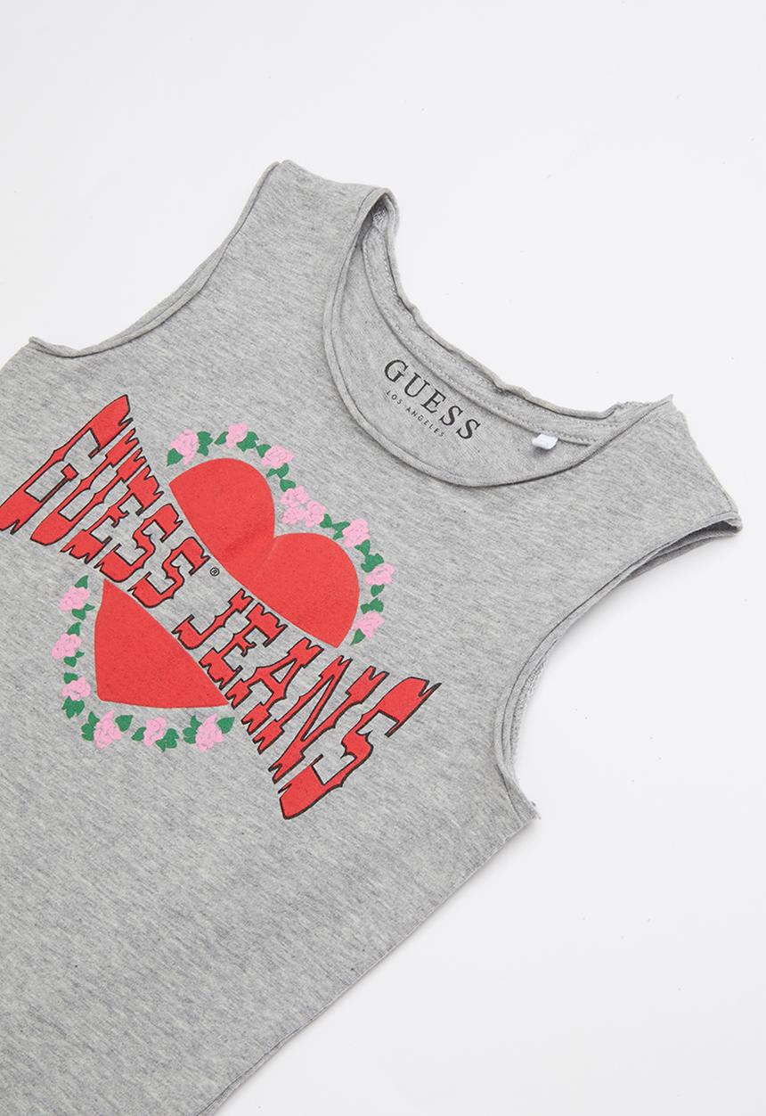 GUESS - Short sleeve muscle body heart tee - grey
