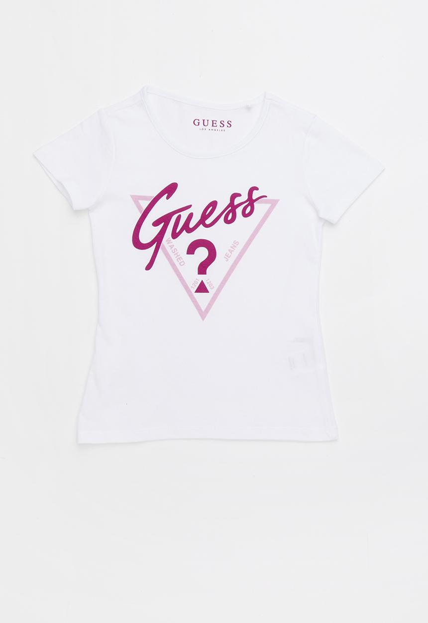 GUESS - Short sleeve raglan guess tee - white