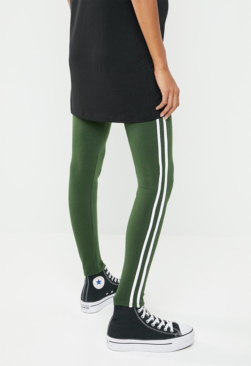 edit Maternity - Racing stripe leggings - khaki green