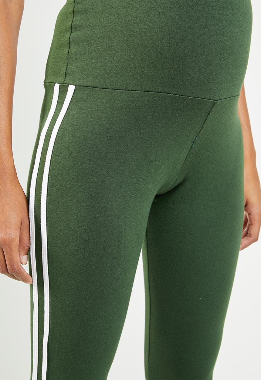 edit Maternity - Racing stripe leggings - khaki green