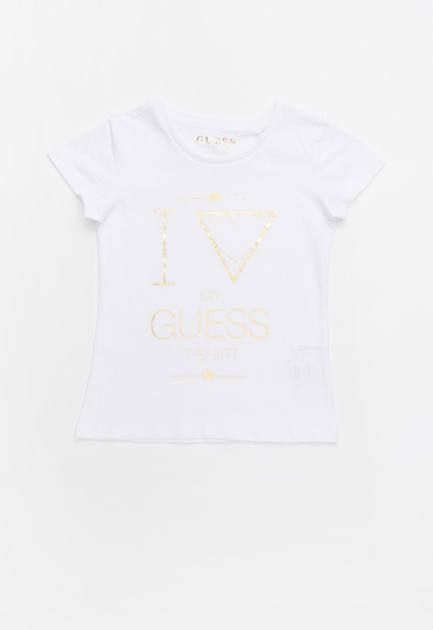 GUESS - Short sleeve tri fall off guess tee - white