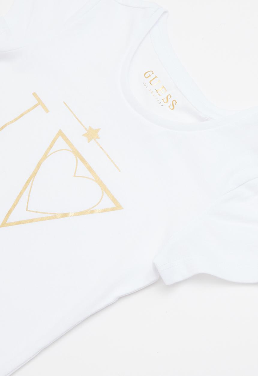 GUESS - Short sleeve tri fall off guess tee - white