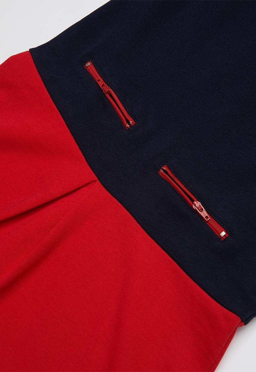 POLO - Stacey colour blocked dress - navy & red