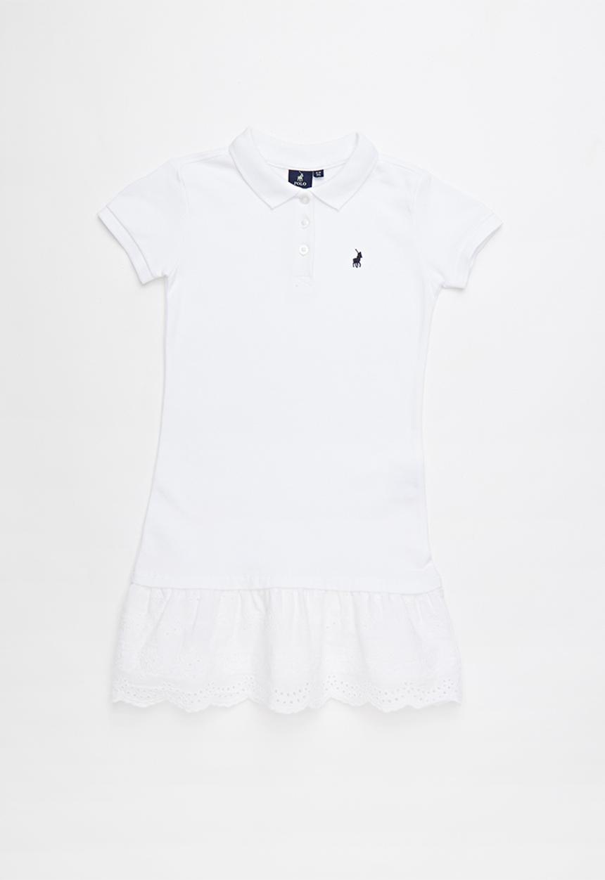 POLO - Alexis frilled golfer dress - white