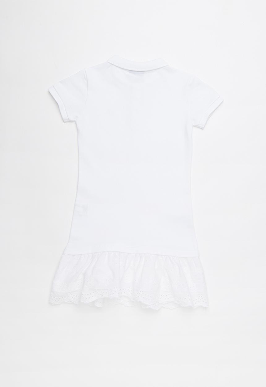 POLO - Alexis frilled golfer dress - white