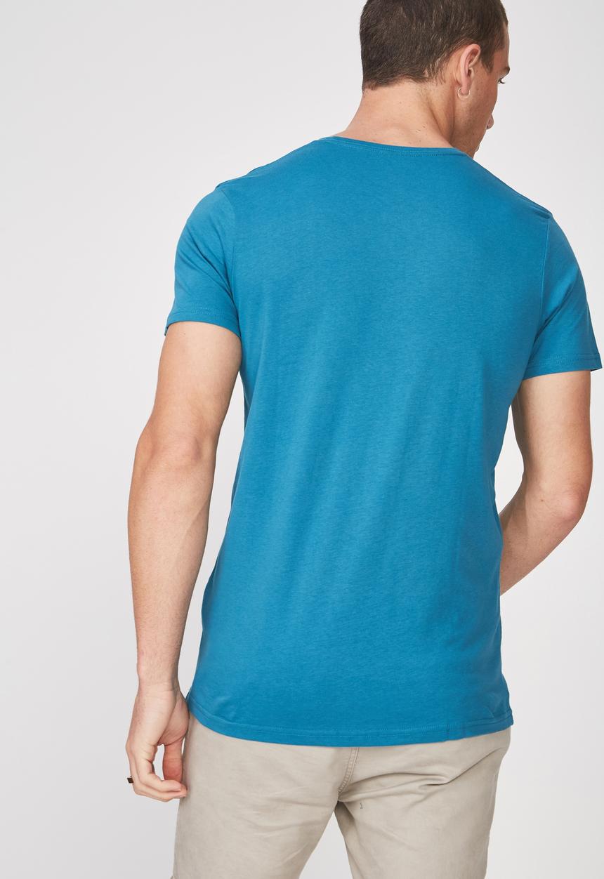 Cotton On - Essential longline curved hem - blue