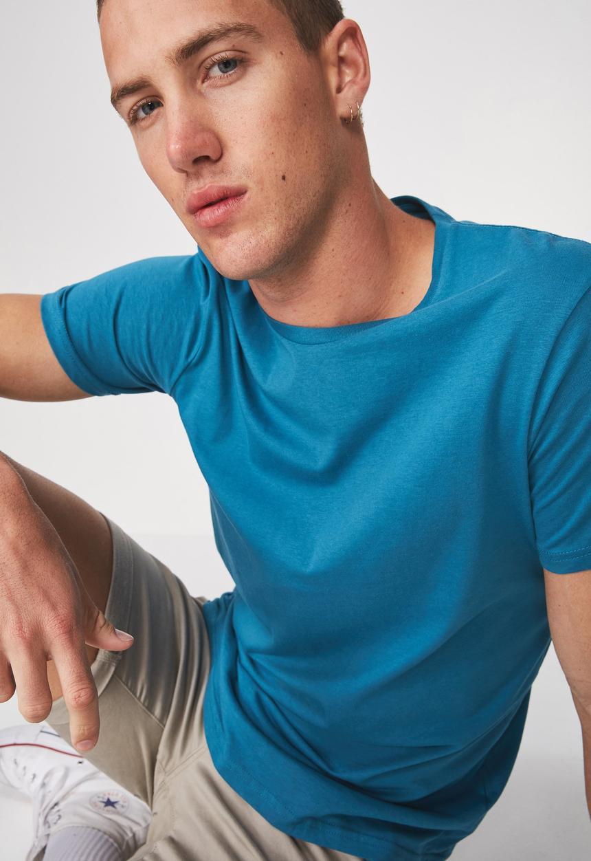 Cotton On - Essential longline curved hem - blue