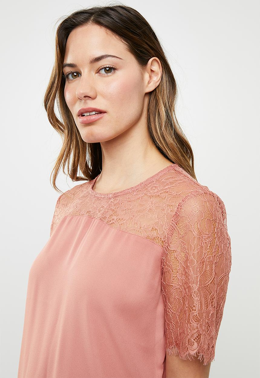 ONLY - Fiona lace top - pink