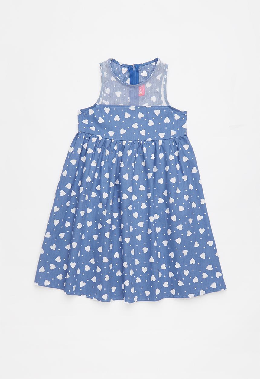 Pop Candy - Heart printed short sleeve dress - multi-colour