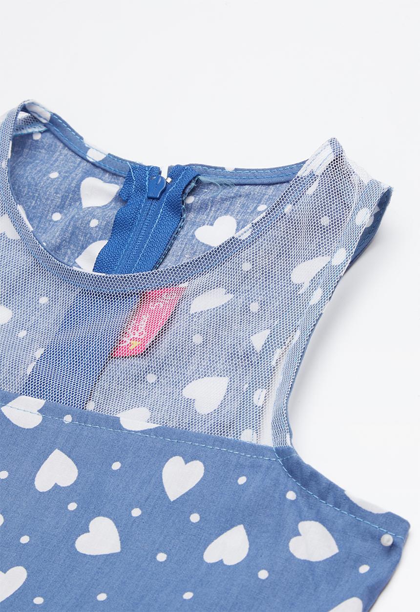 Pop Candy - Heart printed short sleeve dress - multi-colour