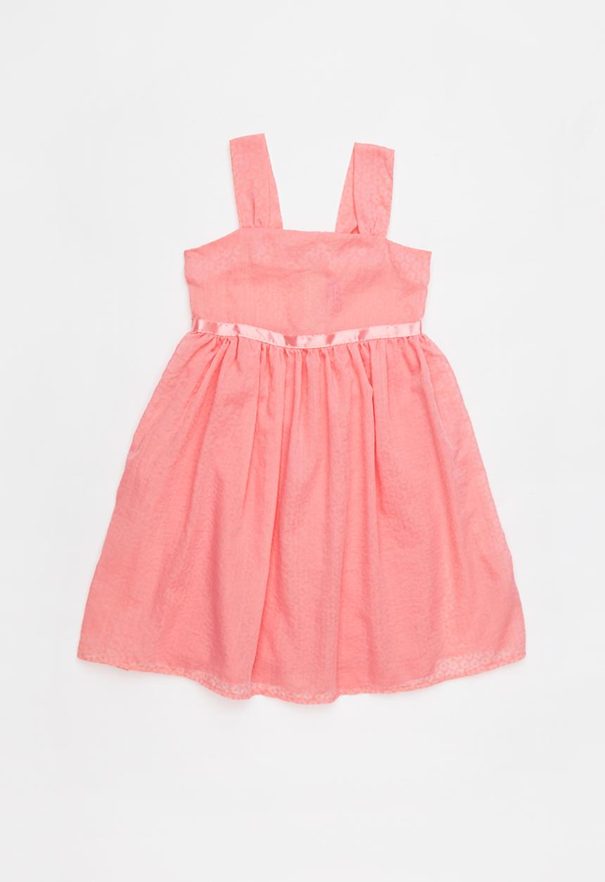 Pop Candy - Combo embossed flower print dress - coral