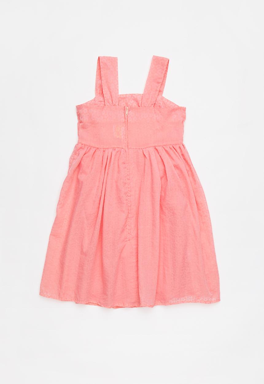 Pop Candy - Combo embossed flower print dress - coral