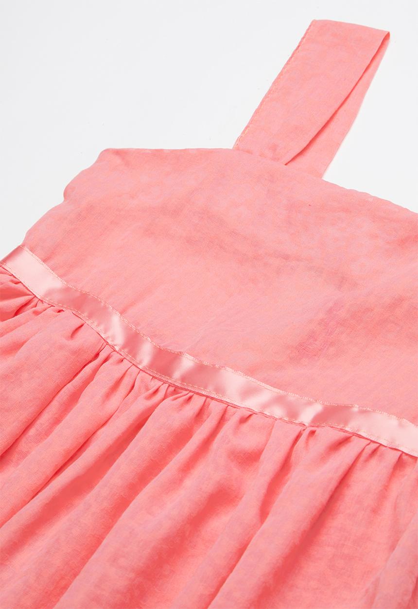 Pop Candy - Combo embossed flower print dress - coral