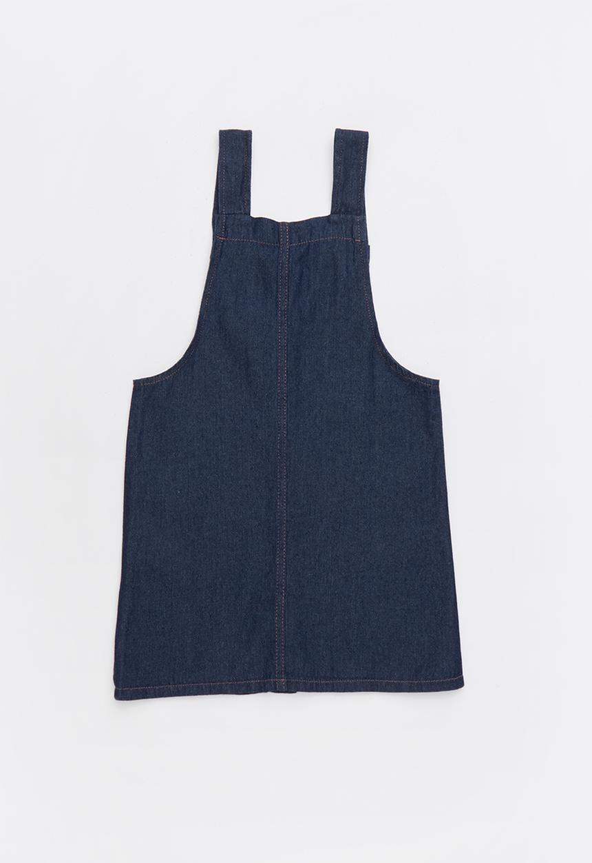 Pop Candy - Short sleeve button through denim dress - blue