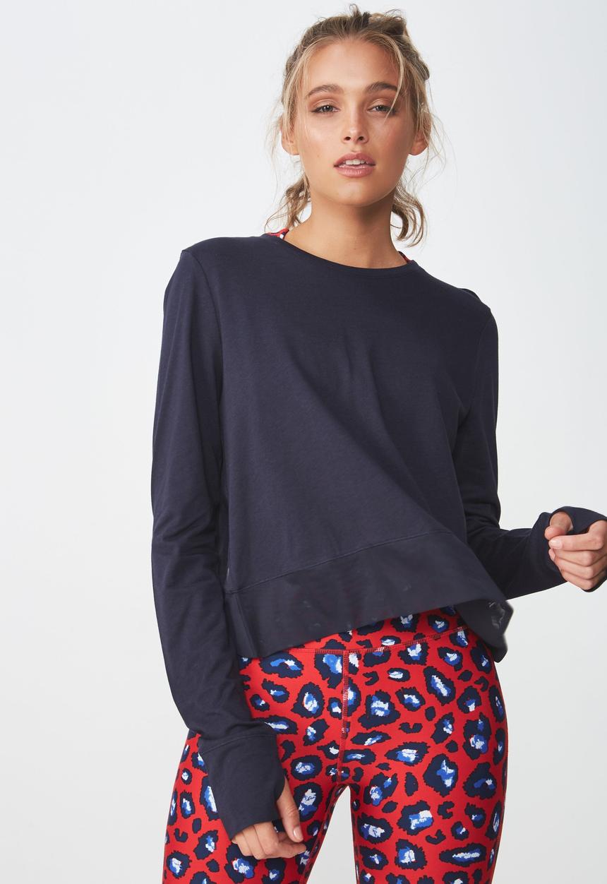 Cotton On - Cross back long sleeve top - navy