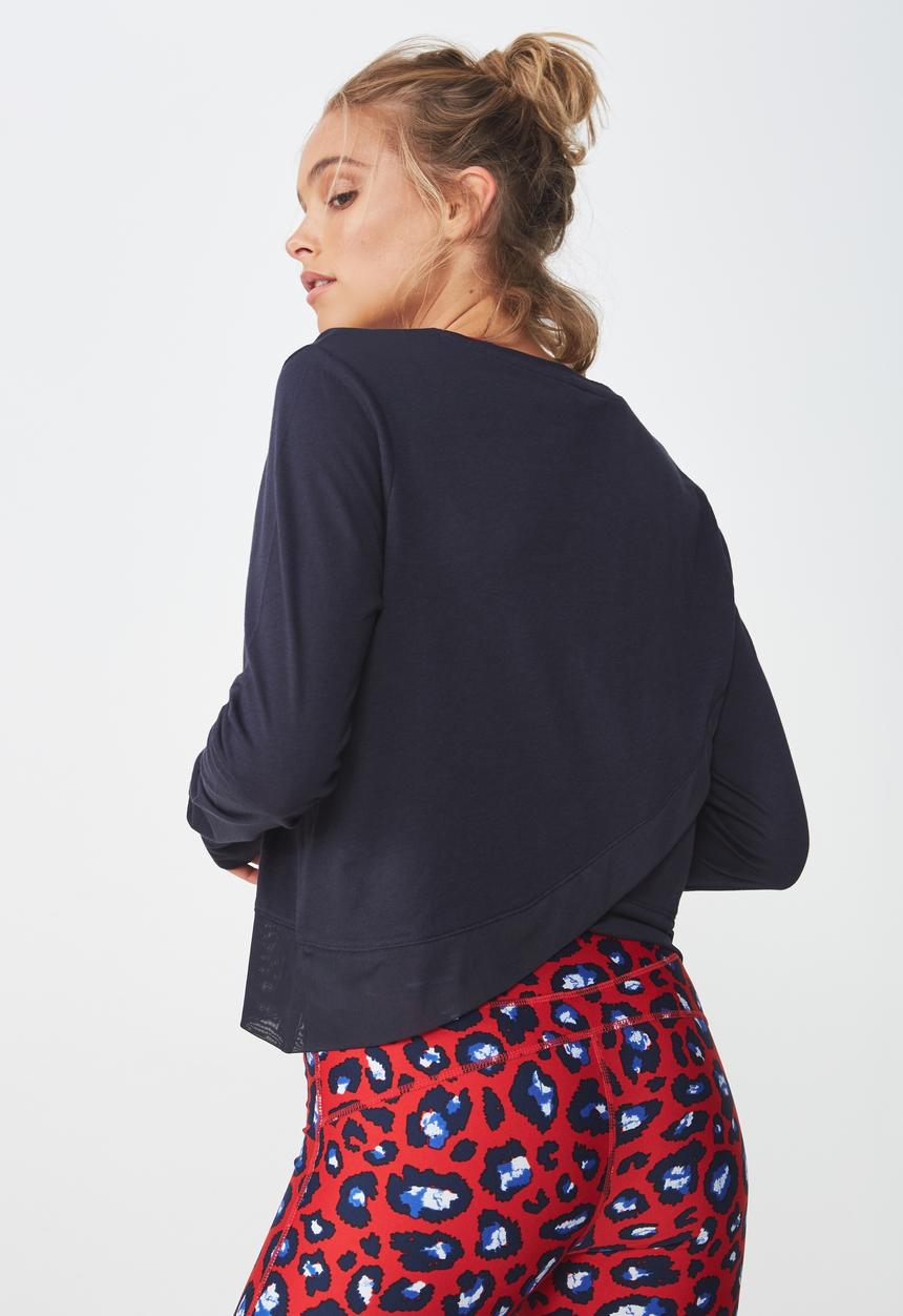 Cotton On - Cross back long sleeve top - navy