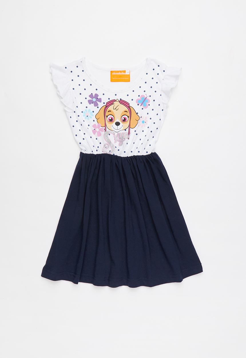 Pop Candy -  Printed dress-  navy & white
