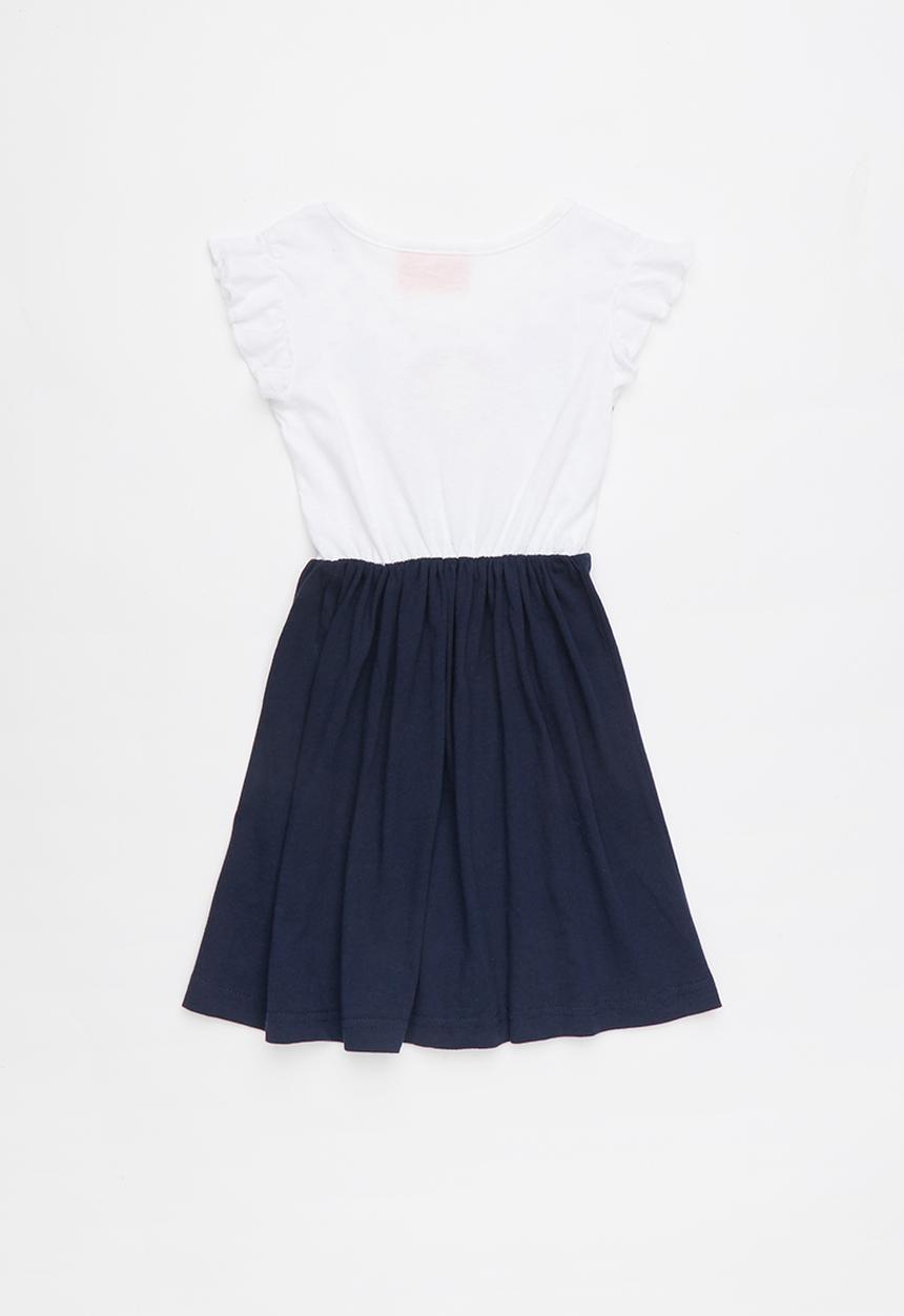 Pop Candy -  Printed dress-  navy & white