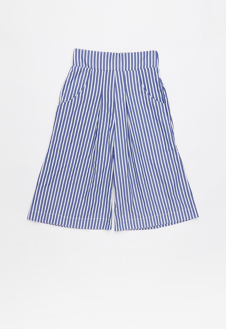 Pop Candy - 3/4 Culotte - blue & white 
