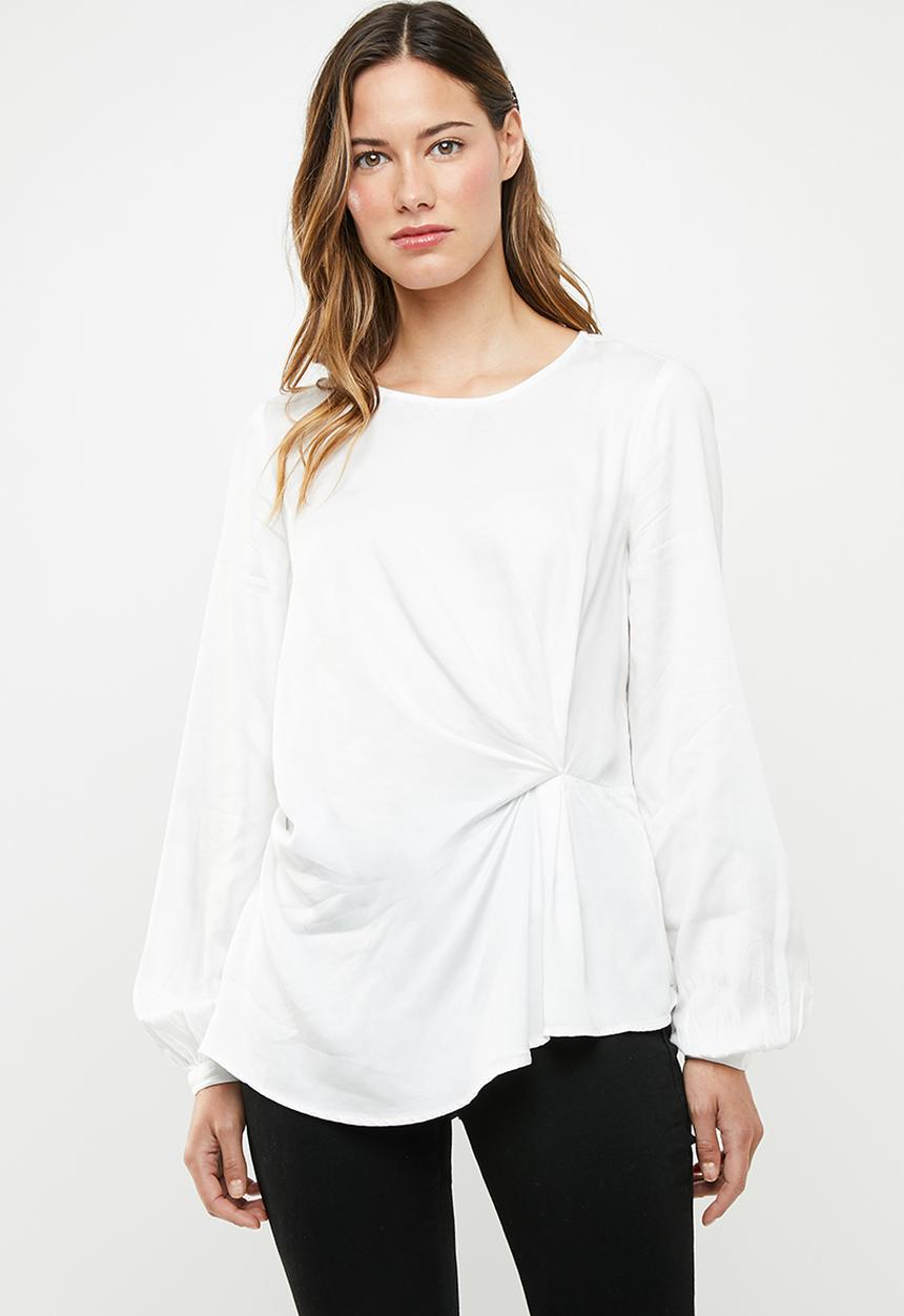 Vero Moda - Faithy long sleeve midi top - white