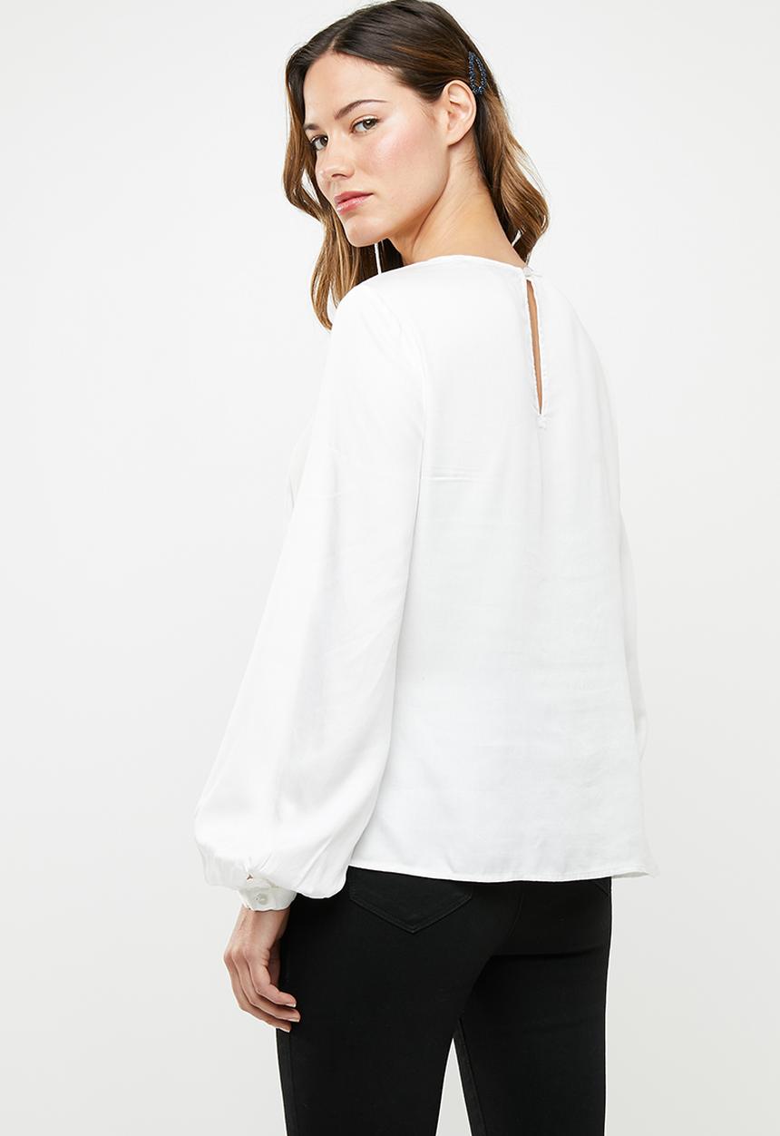 Vero Moda - Faithy long sleeve midi top - white