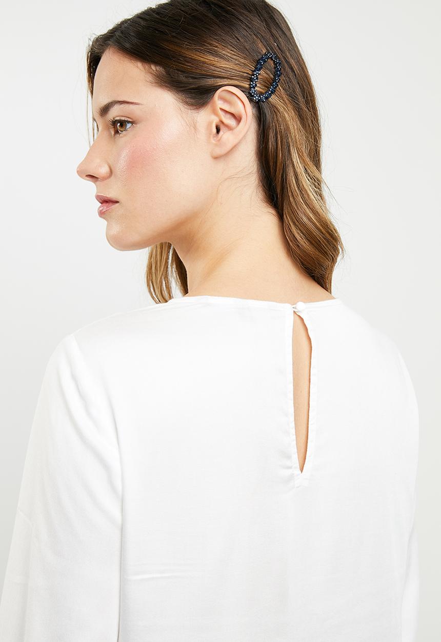 Vero Moda - Faithy long sleeve midi top - white