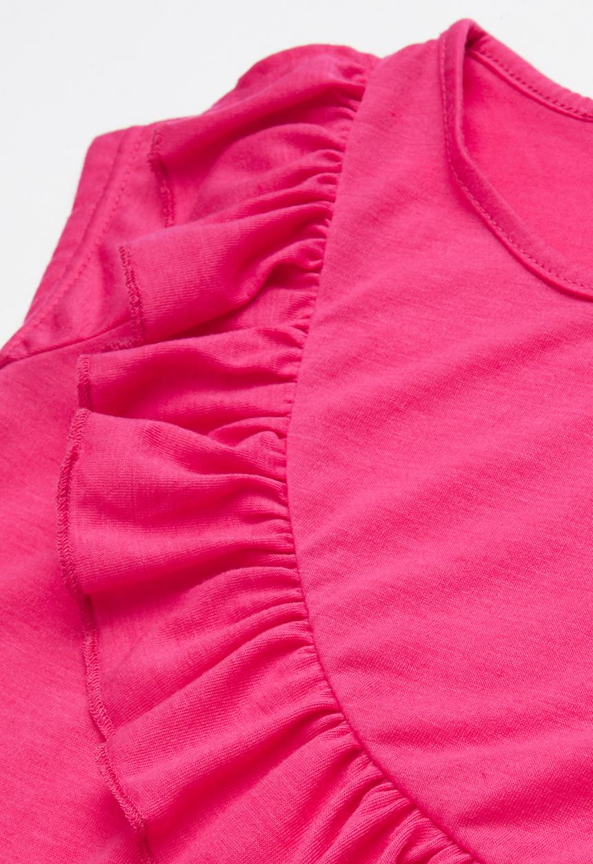 Pop Candy - Shorts sleeve tee with frill - pink
