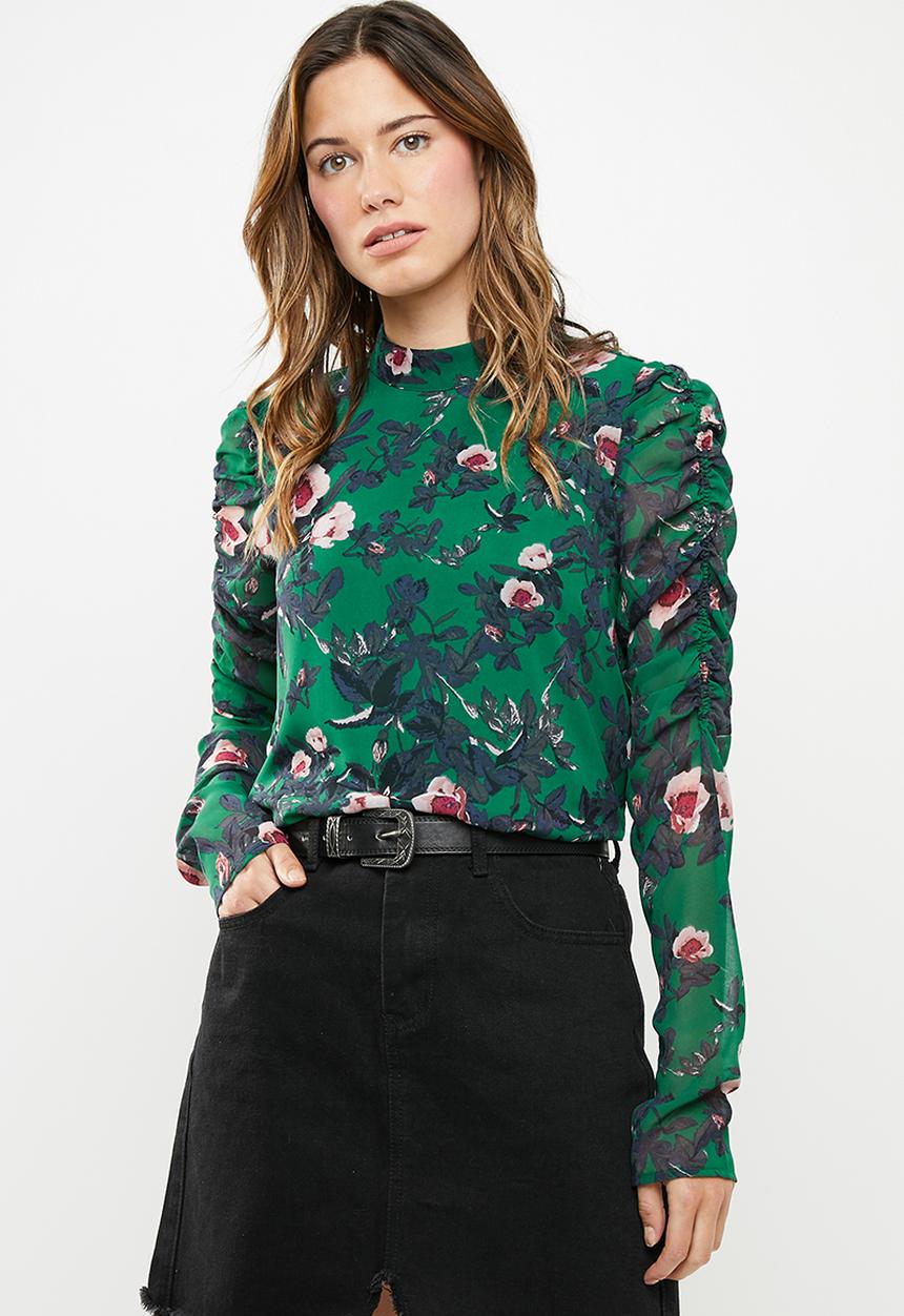 Vero Moda - Karen long sleeve high neck top - multi