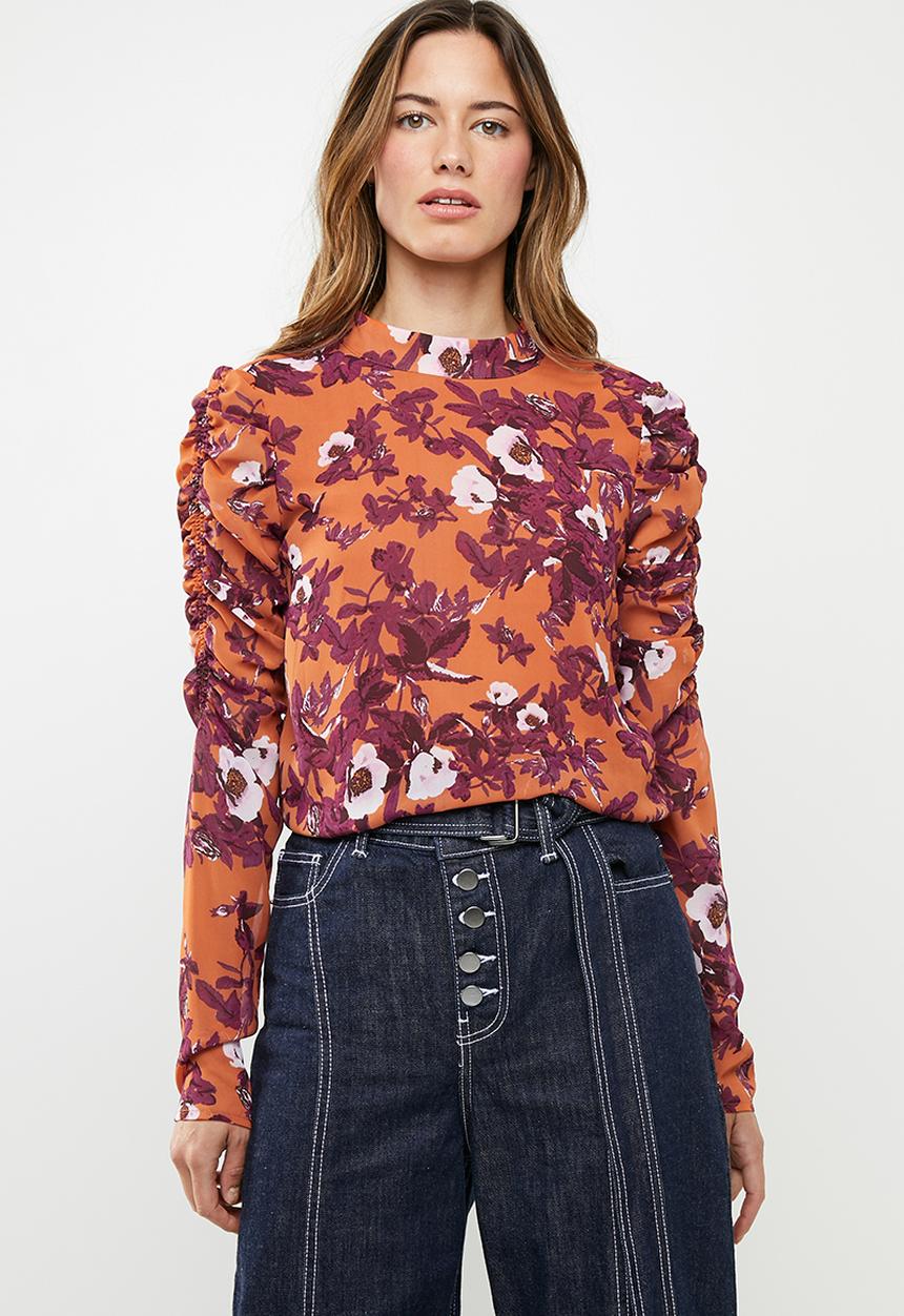 Vero Moda - Karen long sleeve high neck top - multi