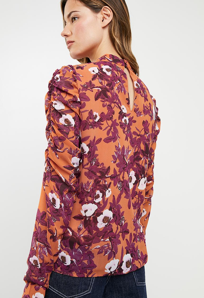 Vero Moda - Karen long sleeve high neck top - multi