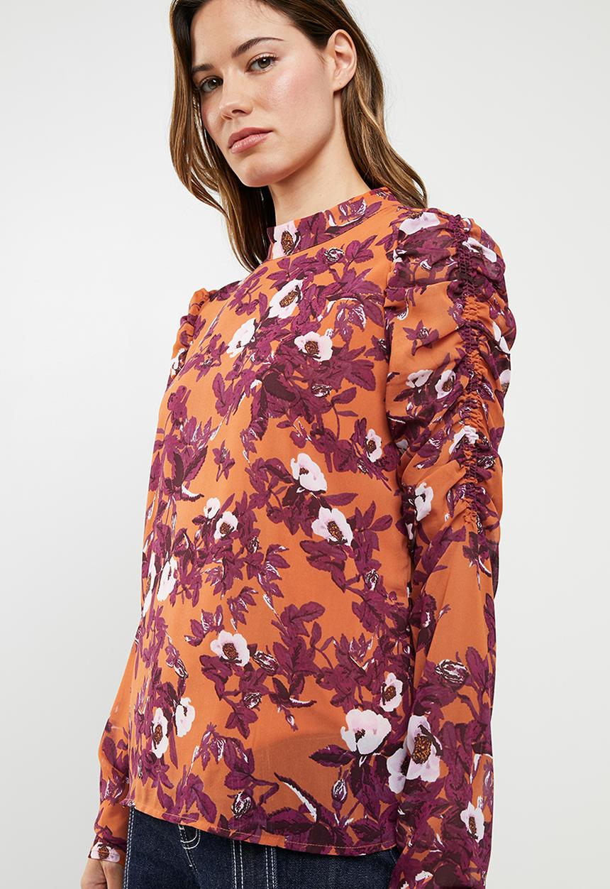 Vero Moda - Karen long sleeve high neck top - multi