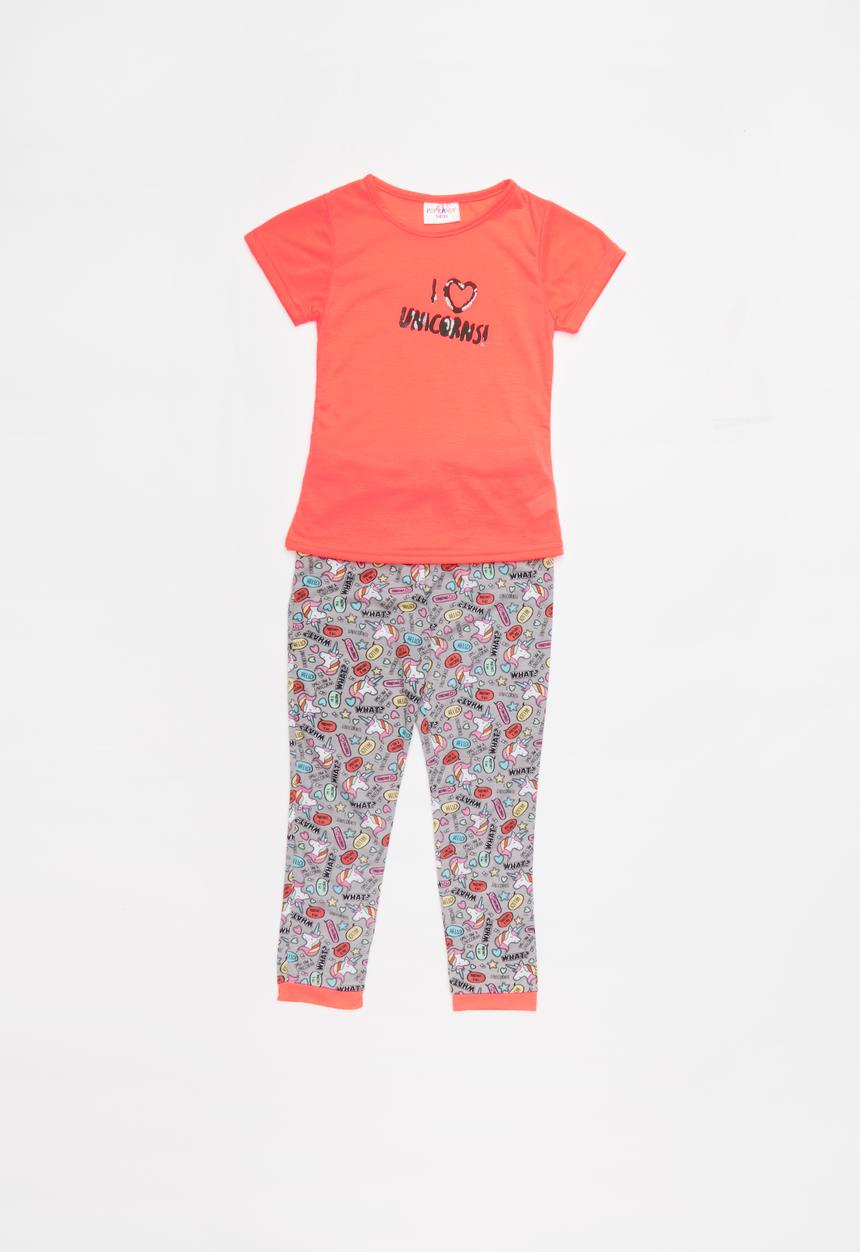 Pop Candy - Unicorn short sleeve & jogger pyjamas set - multi