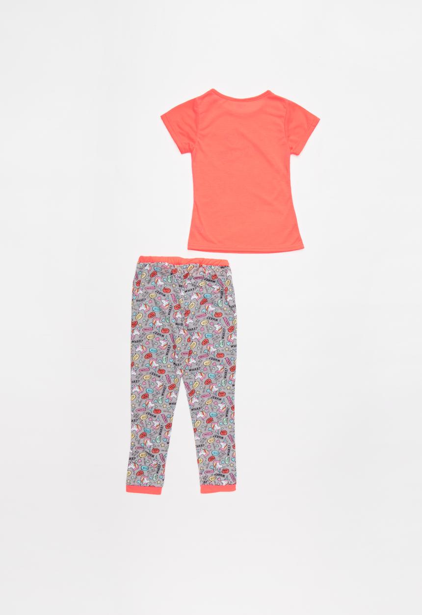 Pop Candy - Unicorn short sleeve & jogger pyjamas set - multi