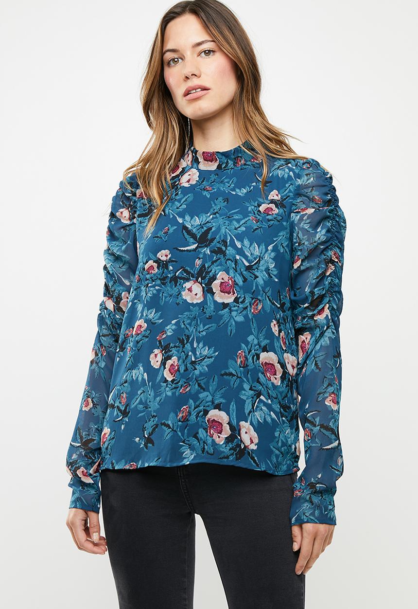 Vero Moda - Karen long sleeve high neck top - multi