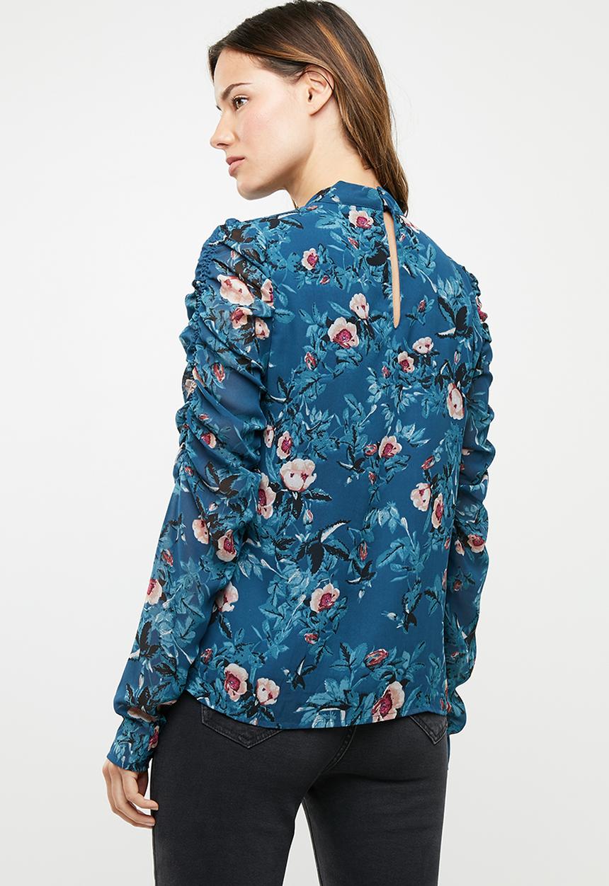 Vero Moda - Karen long sleeve high neck top - multi