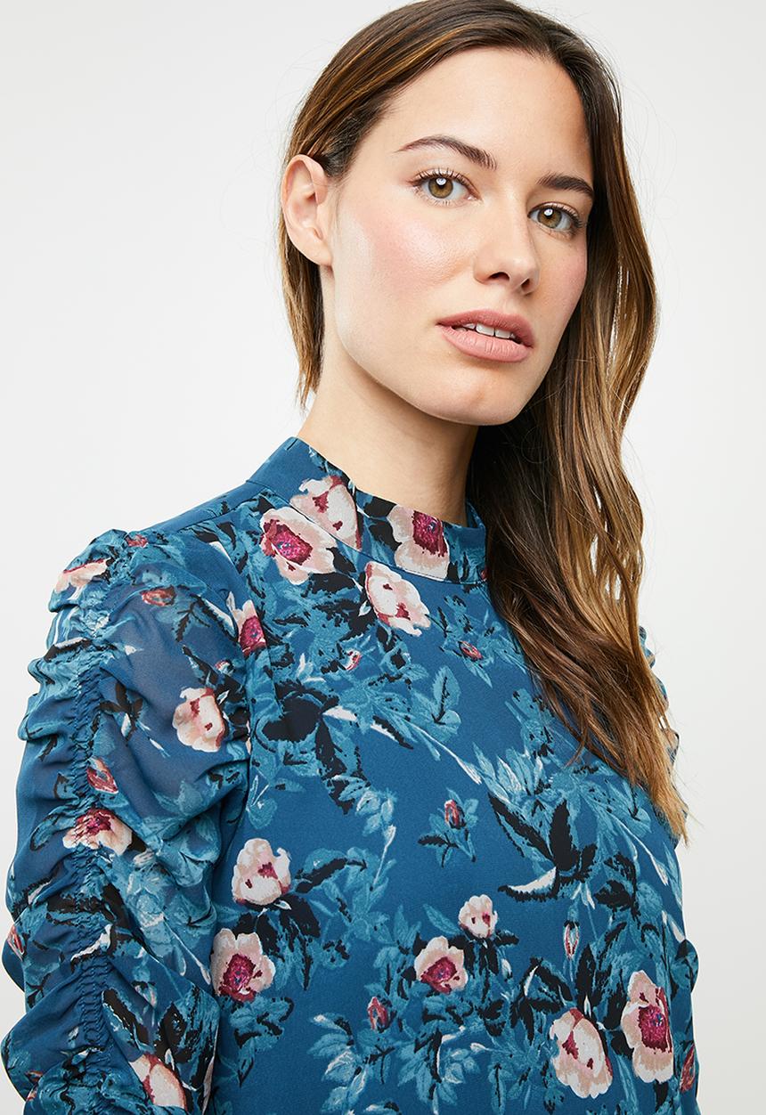 Vero Moda - Karen long sleeve high neck top - multi