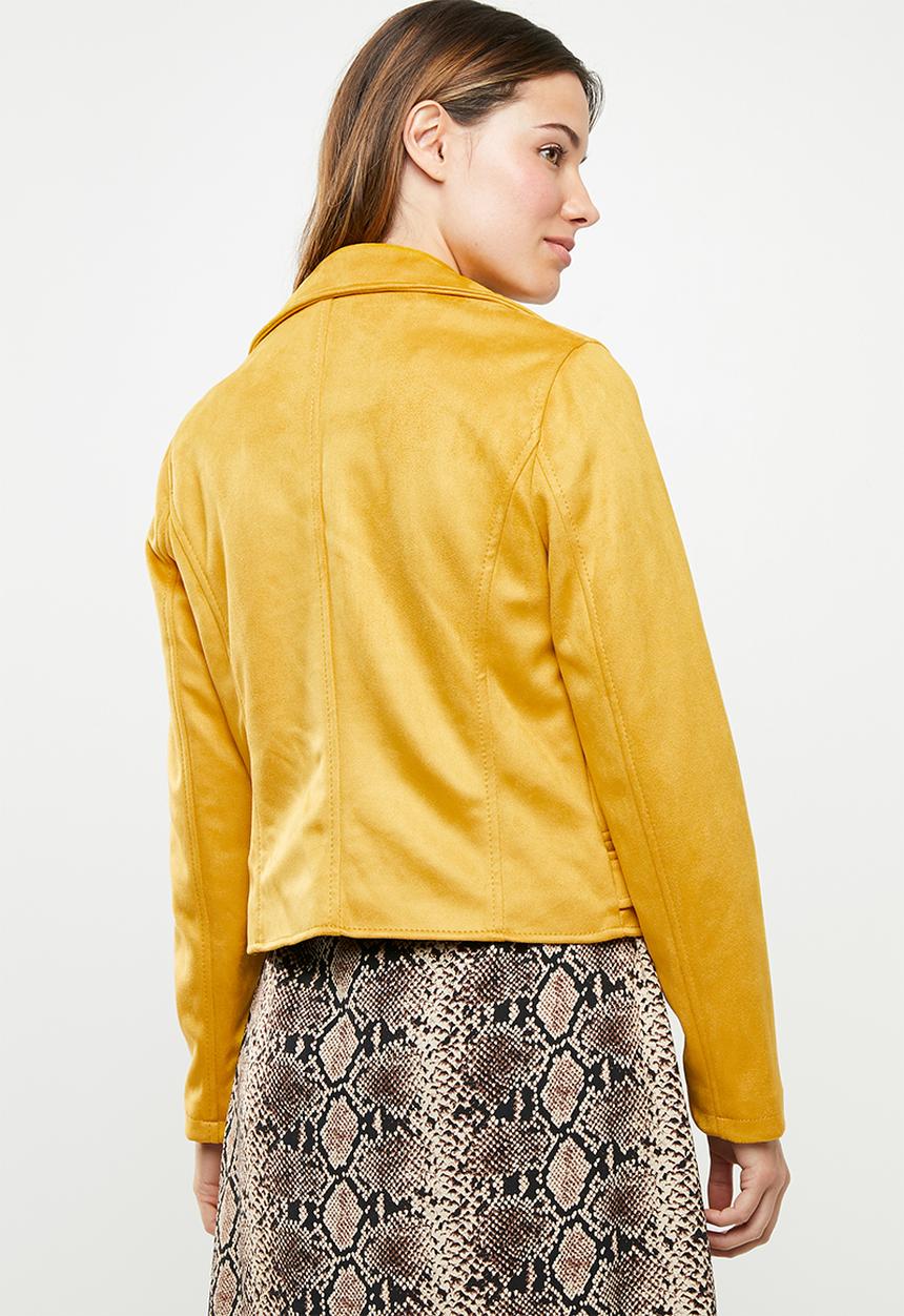 New Look - Olivia suedette biker - yellow