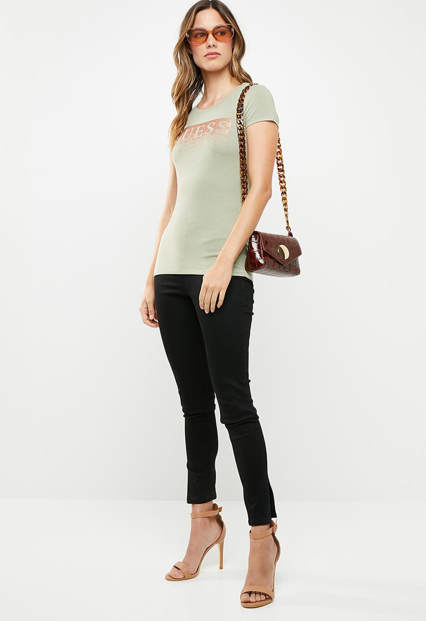 GUESS - Short sleeve fall off T-shirt - green