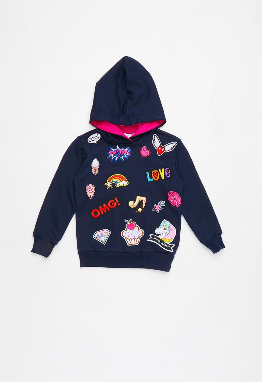 See-Saw - Hoodie with badges - navy