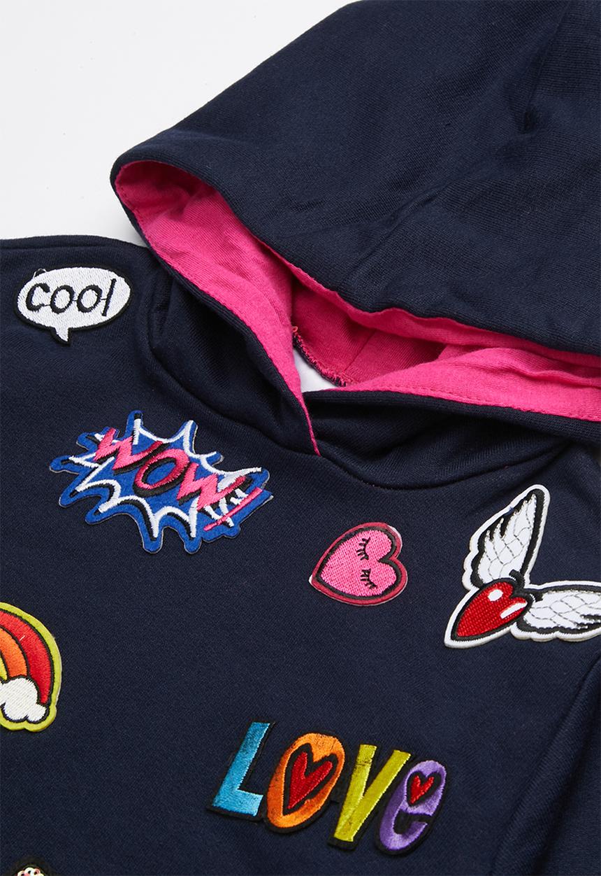 See-Saw - Hoodie with badges - navy
