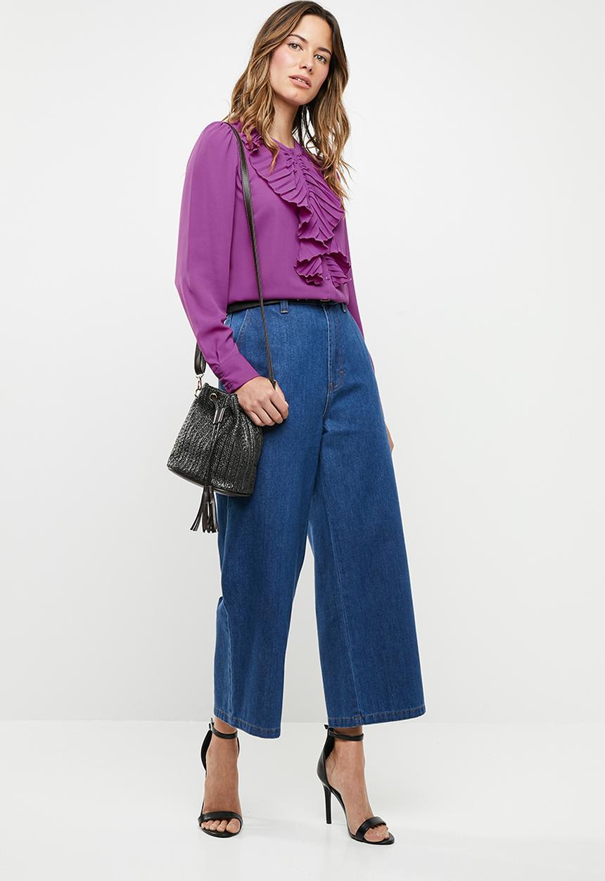 ONLY - Alicante pleat flounce blouse - purple 