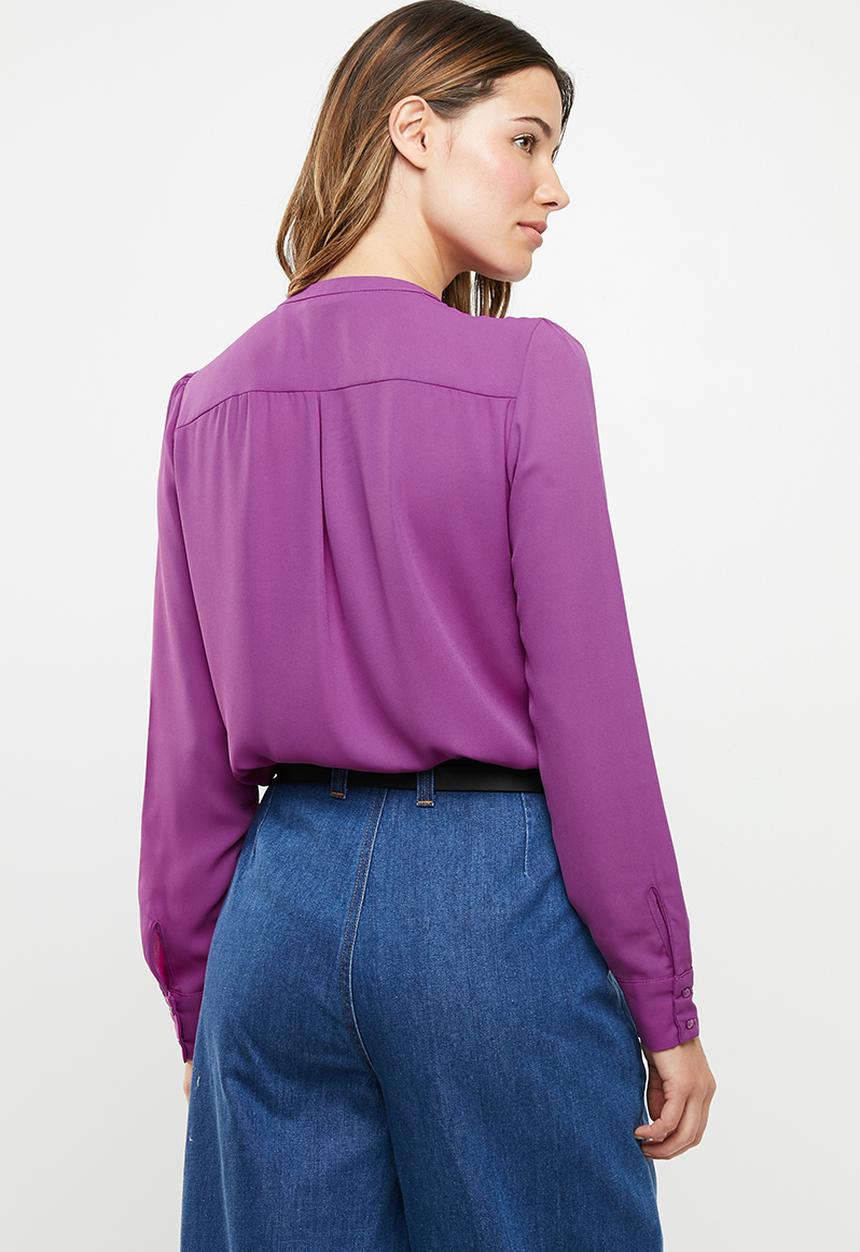 ONLY - Alicante pleat flounce blouse - purple 