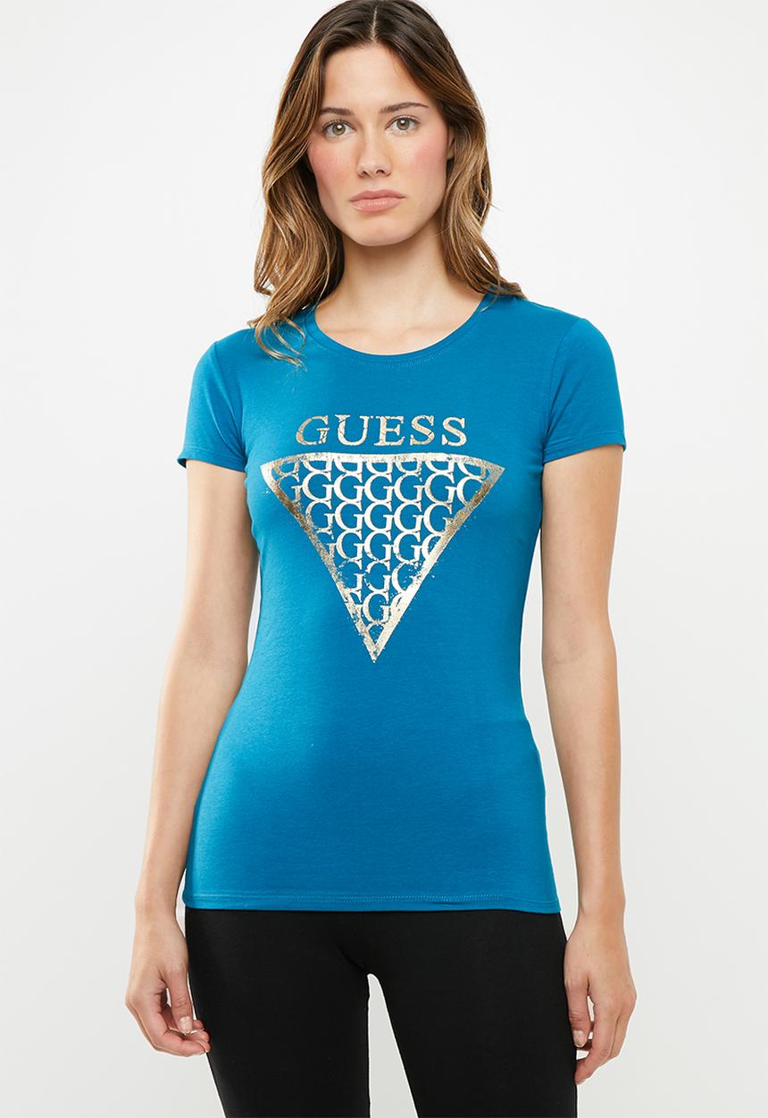 GUESS - Short sleeve g tri T-shirt - blue