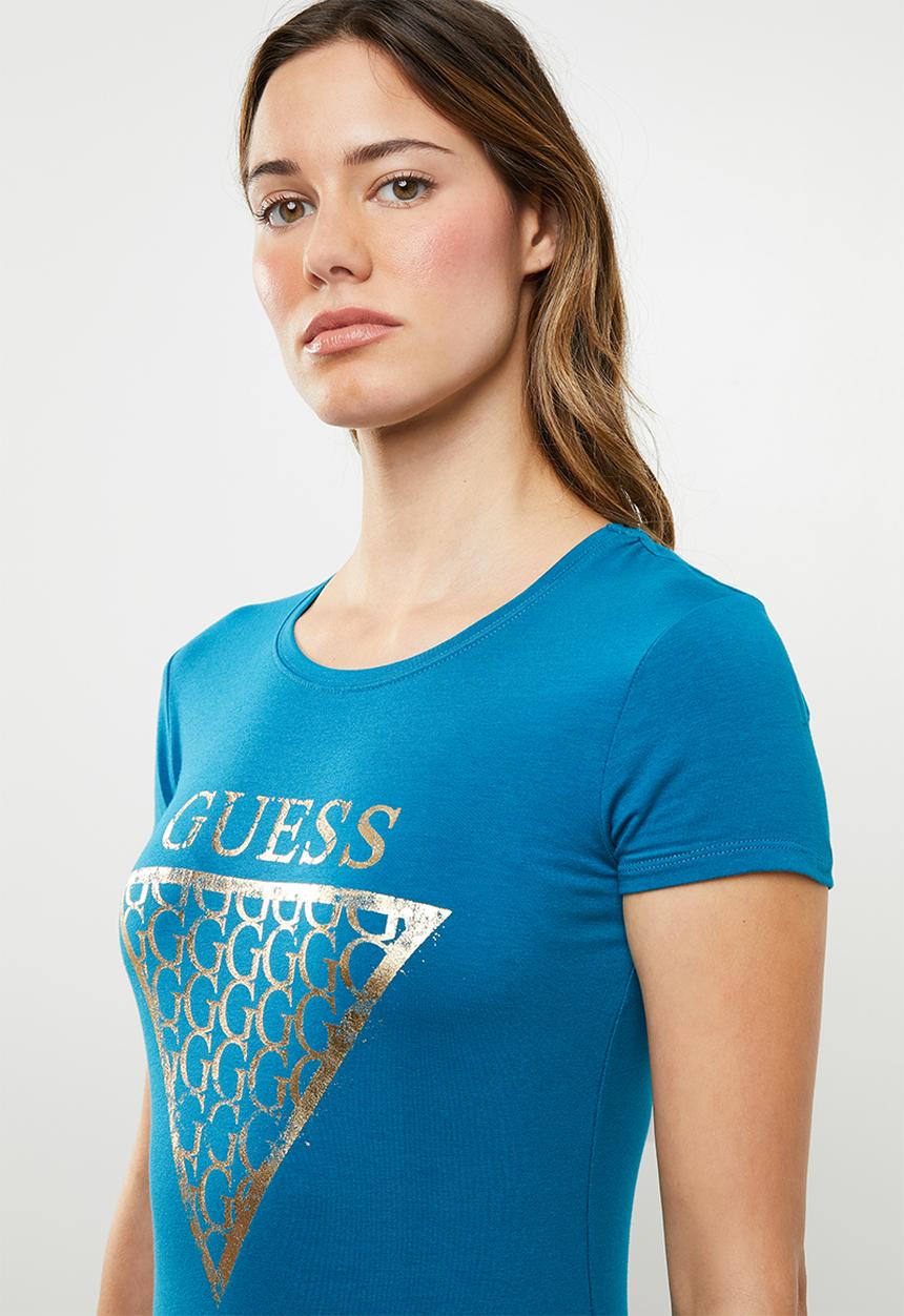 GUESS - Short sleeve g tri T-shirt - blue