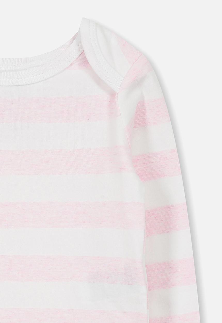 Cotton On - Mini long sleeve bubby - white & pink