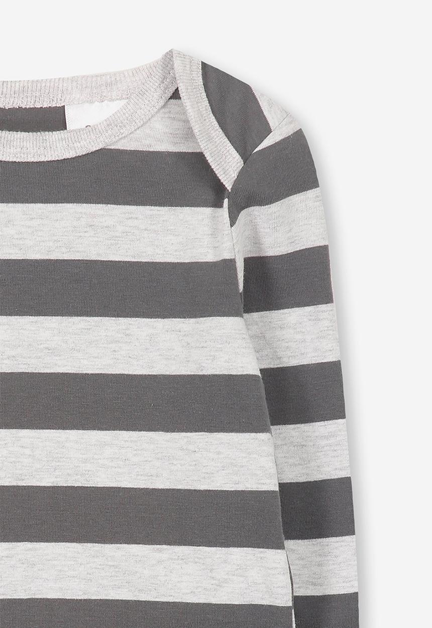 Cotton On - Mini long sleeve bubby - grey & charcoal