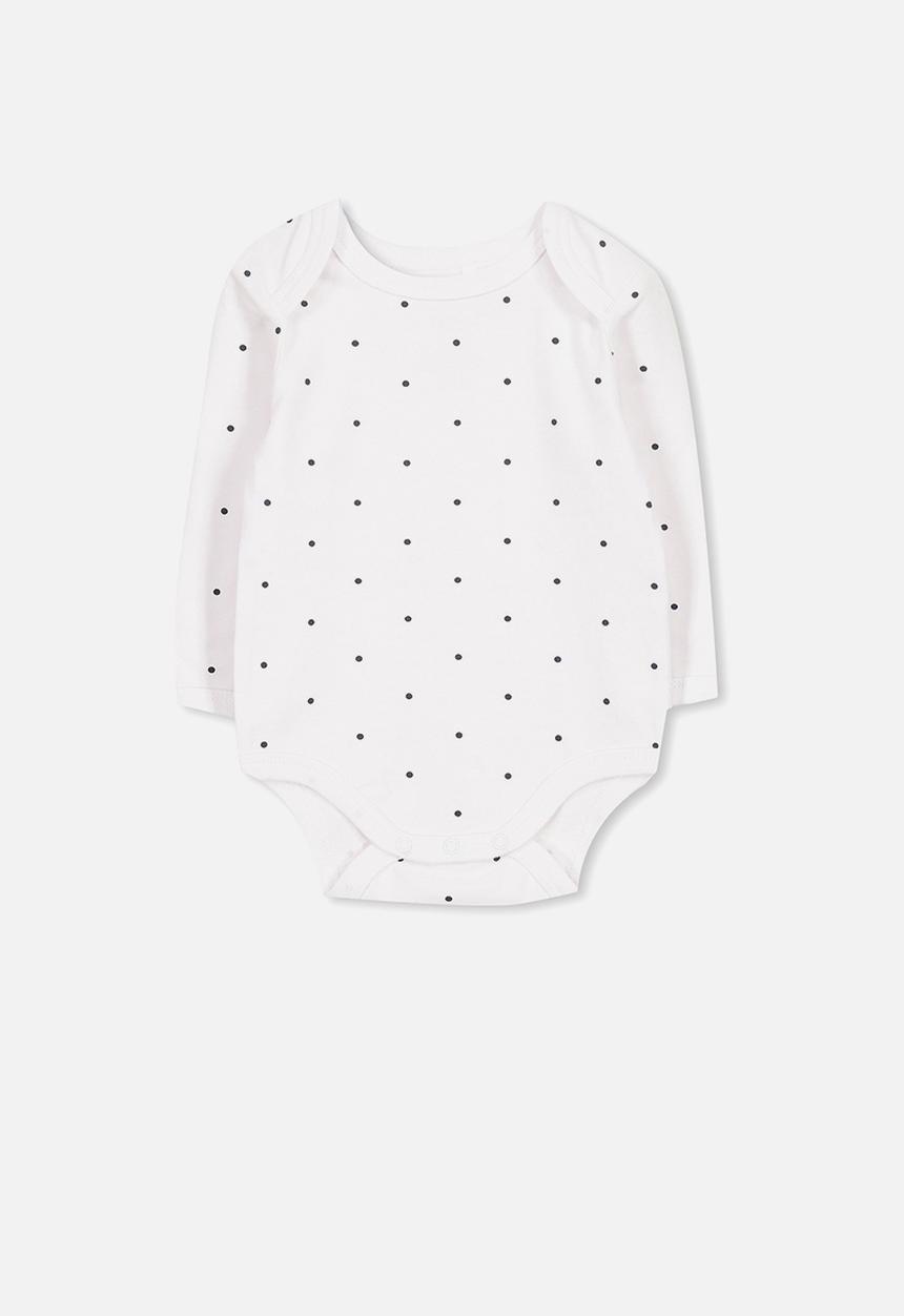 Cotton On - Mini long sleeve bubby - white & black